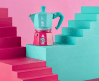 Bialetti Squid Game Moka Express 3 személyes Kotyogós kávéfőző - Rózsaszín/Türkiz