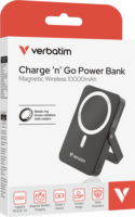 Verbatim 32264 MagSafe Wireless Powerbank kitámasztóval 10000mA 20W - Fekete