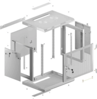 Lanberg 19" Fali rack szekrény 9U 600x450mm - Szürke