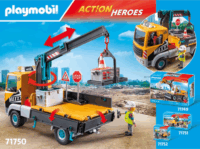 Playmobil 71750 Action Heroes - Építőipari teherautó daruval