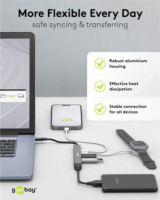 Goobay 74460 USB-C HUB 4-port - Szürke