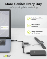 Goobay 74459 USB-C HUB 4-port - Szürke
