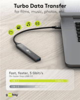 Goobay 74459 USB-C HUB 4-port - Szürke