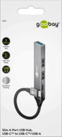 Goobay 74459 USB-C HUB 4-port - Szürke