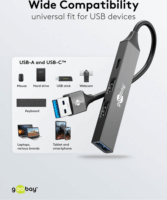 Goobay 74458 USB-A 3.2 HUB 4-port - Szürke