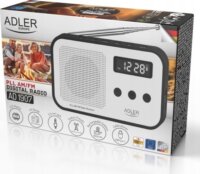 Adler AD 1907 Akkus Hordozható Digitális PLL AM/FM Zsebrádió - Fekete / Fehér