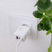 Maxlife MXTC-08-65ACC 2xUSB-C / USB-A Hálózati Gyorstöltő Adapter 65W - Fehér