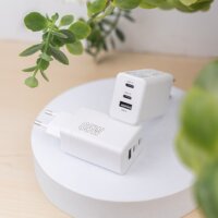 Maxlife MXTC-08-65ACC 2xUSB-C / USB-A Hálózati Gyorstöltő Adapter 65W - Fehér