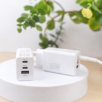 Maxlife MXTC-08-65ACC 2xUSB-C / USB-A Hálózati Gyorstöltő Adapter 65W - Fehér