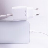 Maxlife MXTC-06 USB-C / USB-A Hálózati Töltő adapter 20W + 1m Lightning Kábel - Fehér