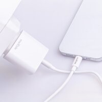 Maxlife MXTC-06 USB-C / USB-A Hálózati Töltő adapter 20W + 1m Lightning Kábel - Fehér