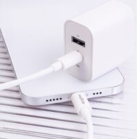 Maxlife MXTC-06 USB-C / USB-A Hálózati Töltő adapter 20W + 1m Lightning Kábel - Fehér