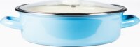 TOO LINE BLUE LOW Alacsony Lábas Üveg Fedővel Ø 24cm 3,2L- Kék