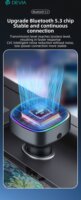 Devia ST112513 Smart Bluetooth PD+QC 2xUSB Autós gyorstöltő 30W - Fekete