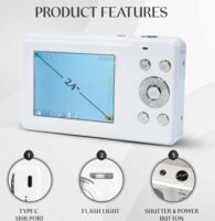 Yashica DigiPix 100 Kompakt Digitális Fényképező 44Mpx / FullHD - Fehér