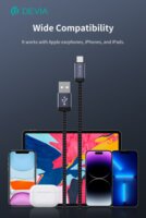 Devia Gracious Seriies v2 USB-A apa - Lightning anya Adat-és töltőkábel 2m - Fekete