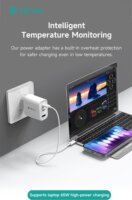 Devia Extreme Speed USB - 2xType-C Hálózati Gyorstöltő Adapter 65W - Fehér