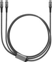 Goobay 75739 USB-C apa - 2xUSB-C apa 2.0 Adat és töltő kábel 1.5m - Szürke
