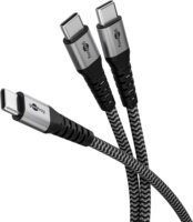 Goobay 75739 USB-C apa - 2xUSB-C apa 2.0 Adat és töltő kábel 1.5m - Szürke