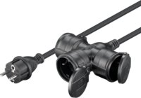 Goobay 65437 3 aljzatos Kültéri Hálózati Hosszabbító 5m - Fekete