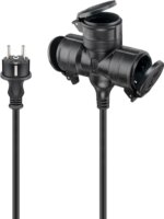 Goobay 65437 3 aljzatos Kültéri Hálózati Hosszabbító 5m - Fekete