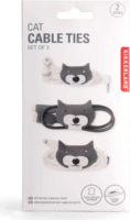 Kikkerland US229 3 darabos cicás kábelkötegelő szett - Szürke