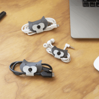 Kikkerland US229 3 darabos cicás kábelkötegelő szett - Szürke