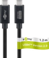 Goobay 74376 USB-C apa - USB-C apa 4.0 Adat és töltő kábel 240W 1.2m - Fekete