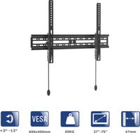 Akyga AK-MB-07 37"-70" LCD TV / Monitor fali tartó konzol - Fekete
