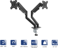 Akyga AK-MB-06 15"-32" LCD TV / Monitor asztali tartó kar - Fekete (2 kijelző)