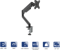 Akyga AK-MB-05 15"-32" LCD TV / Monitor asztali tartó kar - Fekete (1 kijelző)