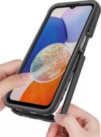 Tech-Protect Samsung Galaxy A15 4G/Galaxy A15 5G Műanyag Hátlapvédő Telefontok - Átlátszó / Fekete