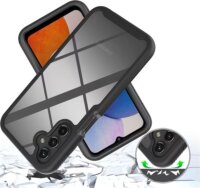 Tech-Protect Samsung Galaxy A15 4G/Galaxy A15 5G Műanyag Hátlapvédő Telefontok - Átlátszó / Fekete