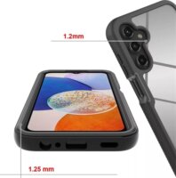 Tech-Protect Samsung Galaxy A15 4G/Galaxy A15 5G Műanyag Hátlapvédő Telefontok - Átlátszó / Fekete