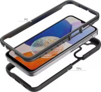Tech-Protect Samsung Galaxy A15 4G/Galaxy A15 5G Műanyag Hátlapvédő Telefontok - Átlátszó / Fekete