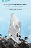 Devia Pure Shockproof Apple iPhone 16 Pro Max Mágneses Szilikon Hátlapvédő Telefontok - Átlátszó