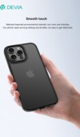 Devia Pino Apple iPhone 16 Pro Max Hátlapvédő Telefontok - Átlátszó / Fekete