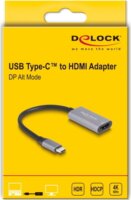 DeLock 60020 USB-C apa - HDMI anya 4K 60Hz Átalakító Adapter - Szürke
