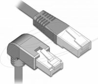 DeLock 85873 S/FTP Cat6a RJ45 90° Patch kábel 0.5m - Szürke