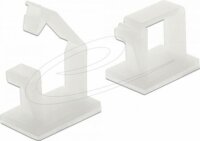 DeLock 60250 öntapadós kábeltartó zárócsattal (10 db) - Áttetsző