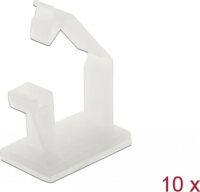 DeLock 60250 öntapadós kábeltartó zárócsattal (10 db) - Áttetsző