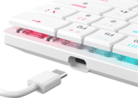 White Shark Nagamaki Vezetékes Mechanikus Gamer Billentyűzet (Red Switch) US - Fehér