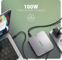 Axagon HMC-UFO Univerzális USB-C Laptop dokkoló állomás 100 Watt