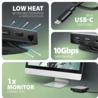 Axagon HMC-UFO Univerzális USB-C Laptop dokkoló állomás 100 Watt