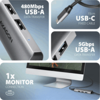 Axagon HMC-H3A Univerzális USB-C Laptop dokkoló állomás