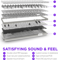 NZXT Function Elite Vezetékes Mechanikus Gaming Billentyűzet Német - Fehér