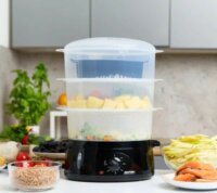 MPM MPA-02 Műanyag Ételpároló 10L - Átlátszó / Fekete