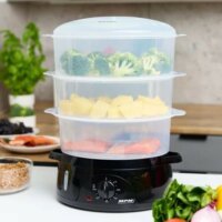 MPM MPA-02 Műanyag Ételpároló 10L - Átlátszó / Fekete