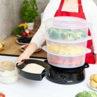 MPM MPA-02 Műanyag Ételpároló 10L - Átlátszó / Fekete