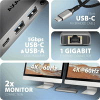 Axagon HMC-7HX2 Univerzális USB-C Laptop dokkoló állomás 100 Watt